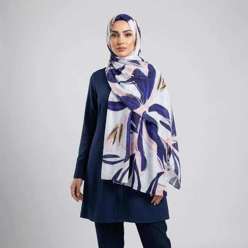 شال زنانه مدل نخی تابستونه طرح مزونی جدید کد ana-2161