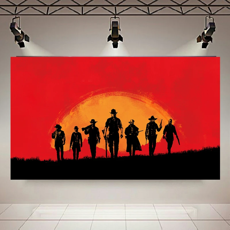 تابلو بوم طرح مخمل گیم مدل Red Dead Redemption کد PD1717