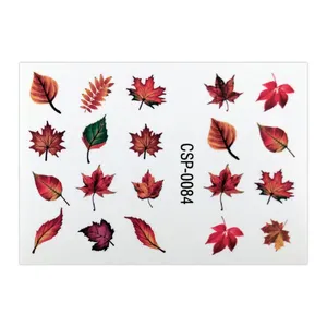 لنز ناخن مدل برگ پاییزی کد 84