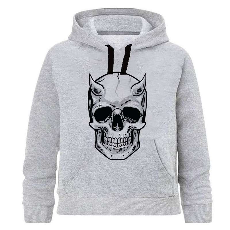 هودی پسرانه طرح اسکلت کد J19 رنگ طوسی