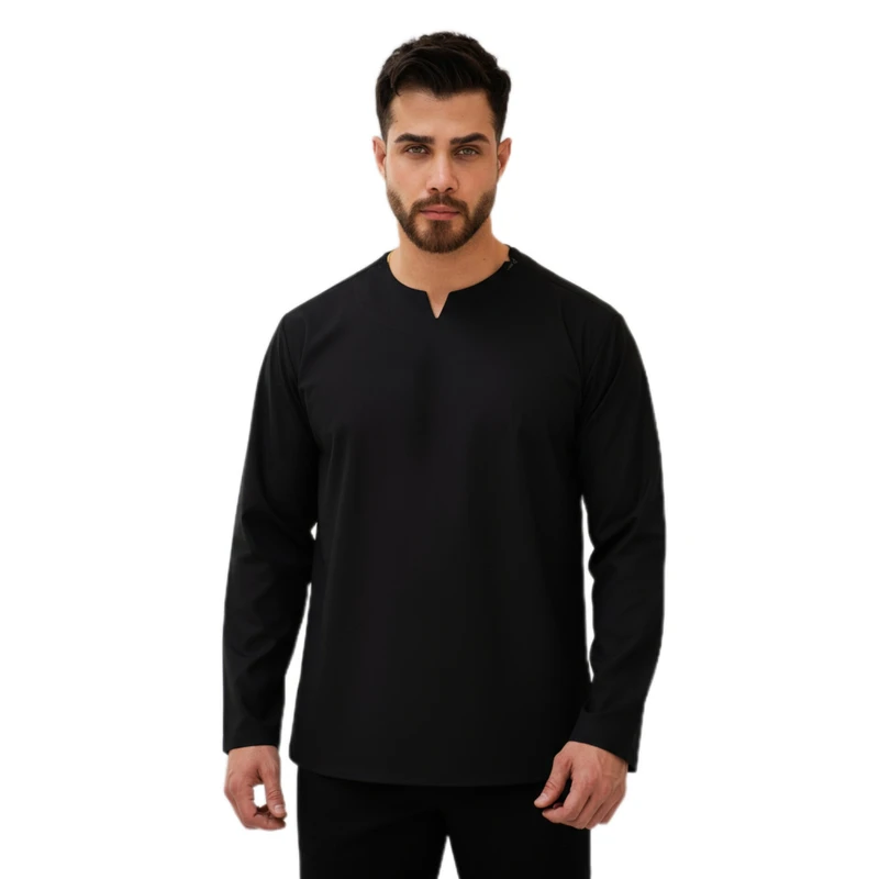 پیراهن آستین بلند یقه دیپلمات مردانه مدل S 123