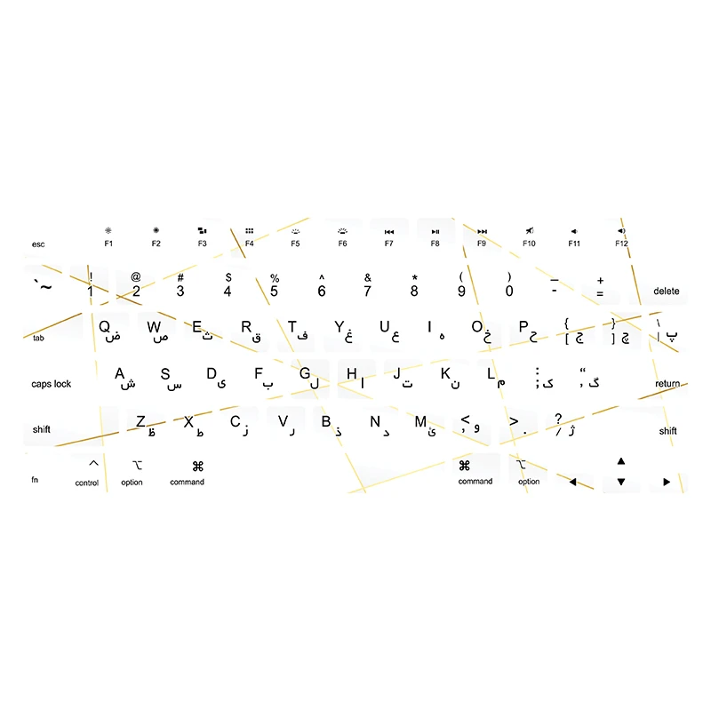 برچسب کیبورد فارسی طرح polygon17 مناسب برای مک بوک پرو 16 اینچ 2021