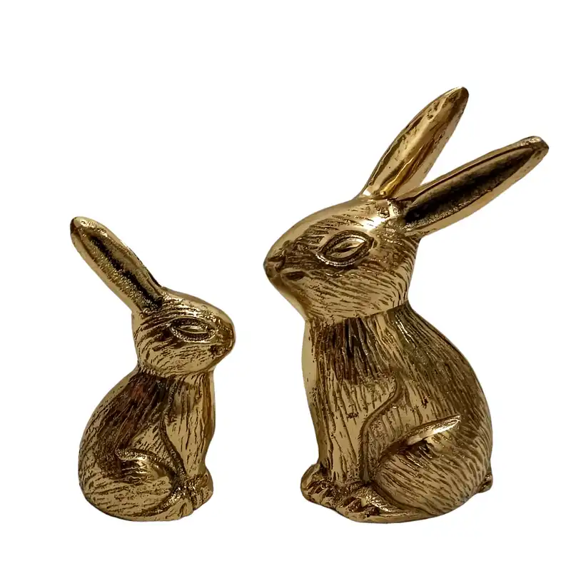 دکوری برنجی مدل خرگوش کد H-2008 بسته دو عددی