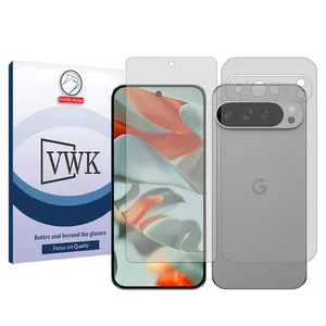 VWK Tough model transparent screen protector suitable for Google Pixel 9 Pro XL mobile phone along with the back protector