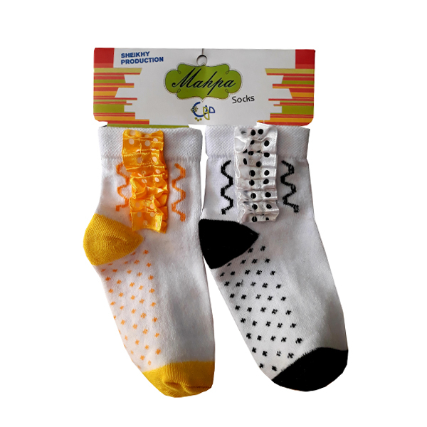 جوراب دخترانه مهپا مدل پلیسه مجموعه 2 عددی