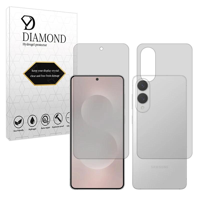 محافظ صفحه نمایش مات دیاموند مدل Tough مناسب برای گوشی موبایل سامسونگ Galaxy S25 Edge به همراه محافظ پشت گوشی