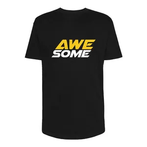 تی شرت لانگ آستین کوتاه زنانه مدل AWESOME کد Sh172 رنگ مشکی