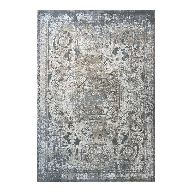 فرش ماشینی 500 شانه زمینه نسکافه‌ای حاشیه نسکافه‌ای مدل پریمیوم کد P28