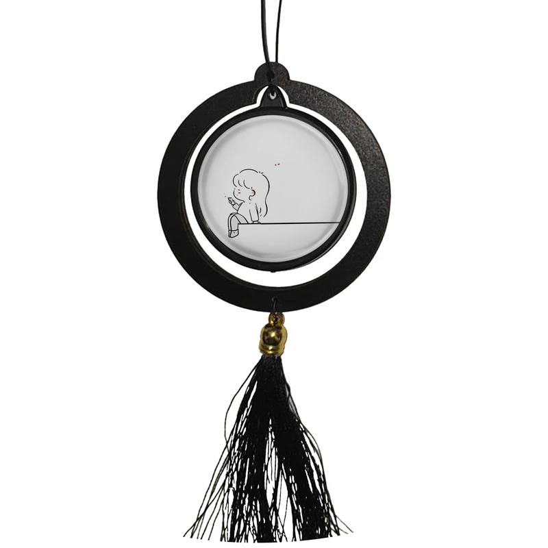 آویز تزئینی خودرو مدل دوطرفه طرح دختر و پسر کد 1006