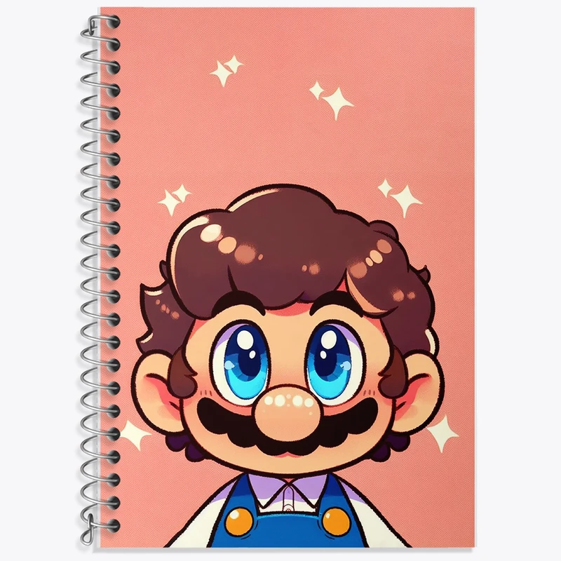 دفتر زبان 50 برگ خندالو مدل دو خط طرح سوپرماریو (Super Mario) کد F960