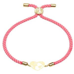 دستبند طلا 18 عیار زنانه الن نار مدل کره زمين و قلب ELN100121