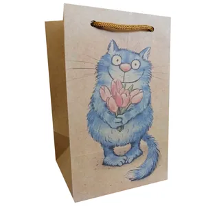 پاکت هدیه مدل گربه و گل لاله مجموعه 5 عددی