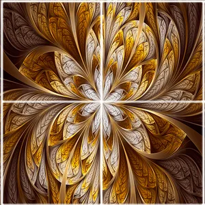 تایل سقفی طرح گل سه بعدی  کد ST 6141-4 سایز 60x60 سانتی متر مجموعه 4 عددی