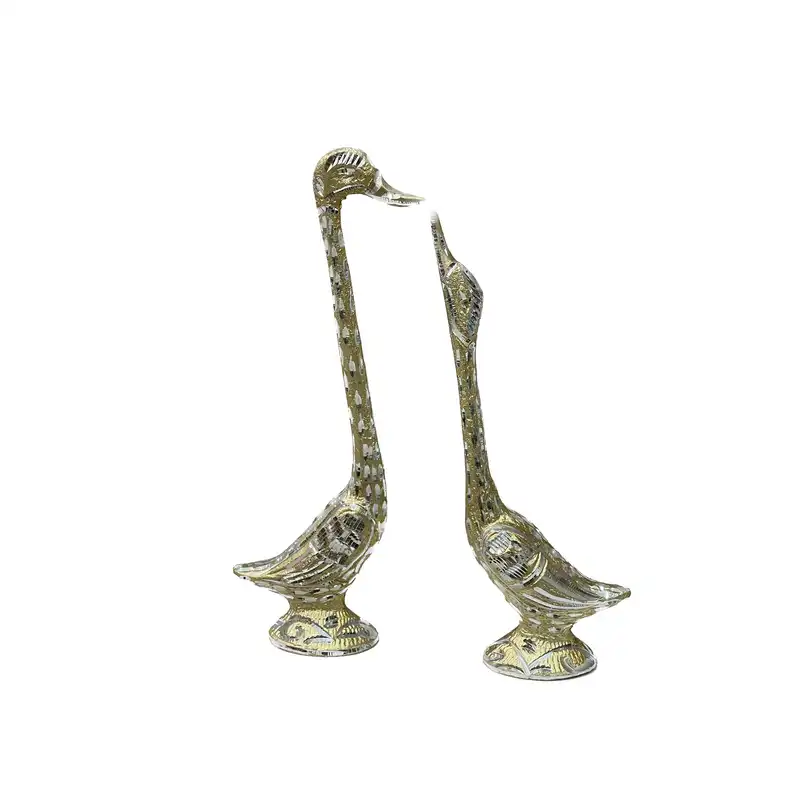 دکوری برنجی مدل قو عاشق مجموعه دو عددی