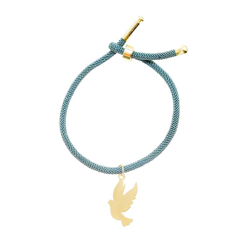 دستبند زنانه دلنار گالری مدل آسانسوری کنفی پرنده صلح