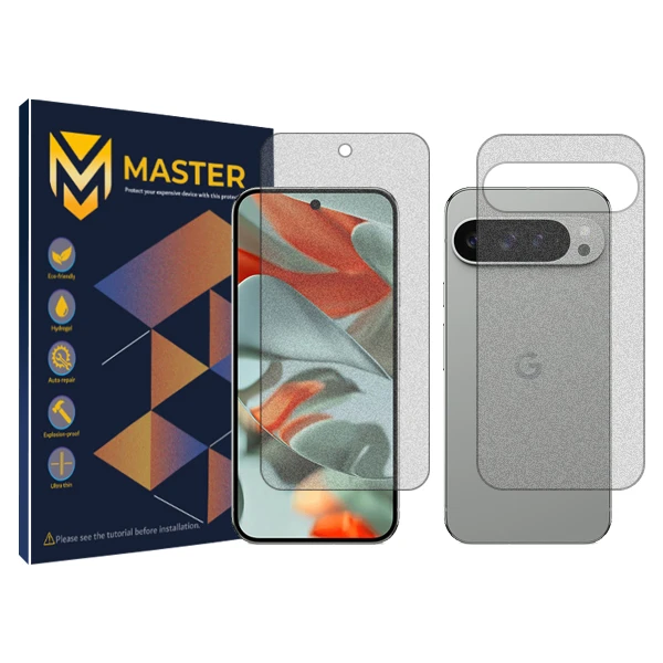 محافظ صفحه نمایش مات مستر مدل Resistant مناسب برای گوشی موبایل گوگل Pixel 9 Pro XL به همراه محافظ پشت گوشی
