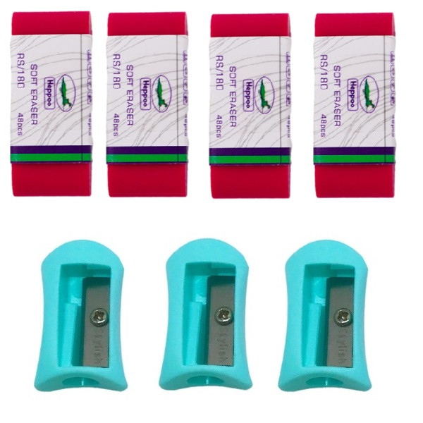 تراش استالیش مدل CANDY به همراه پاک کن مجموعه 7 عددی