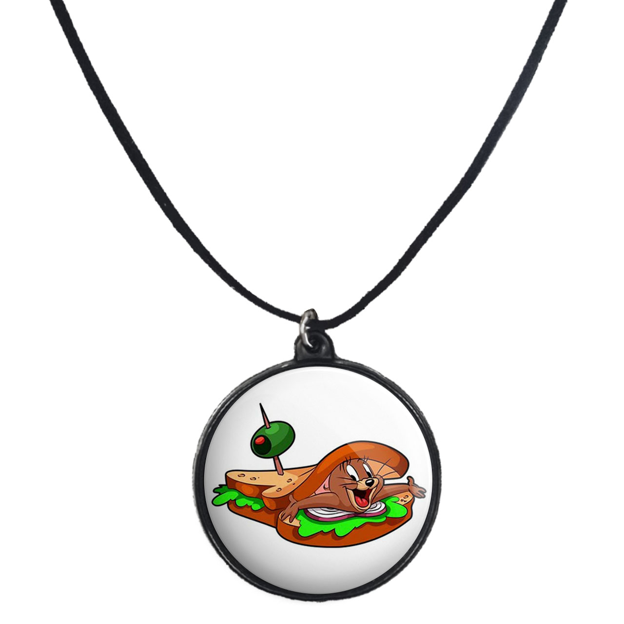 گردنبند پرمانه طرح تام و جری کد pmb.10712 مدل دو طرفه