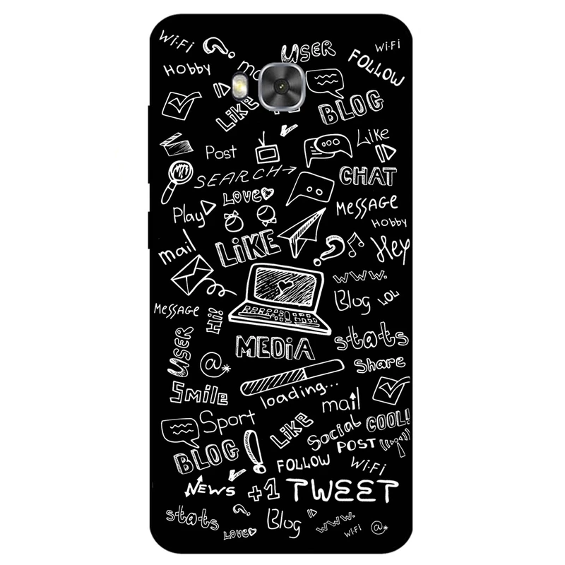 کاور مگافون طرح رسانه های اجتماعی مدل 1898 مناسب برای گوشی موبایل ایسوس Zenfone 4 Selfie Pro / ZD552KL