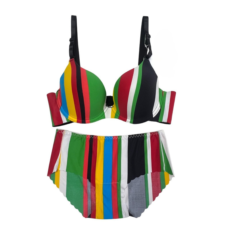 ست شورت و سوتین زنانه مدل لیزری رنگین کمانی