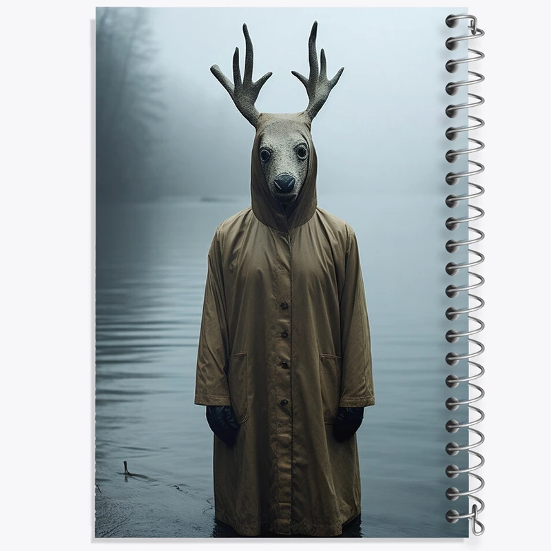 دفتر شطرنجی 50 برگ خندالو مدل صورتک گوزن  کد F484