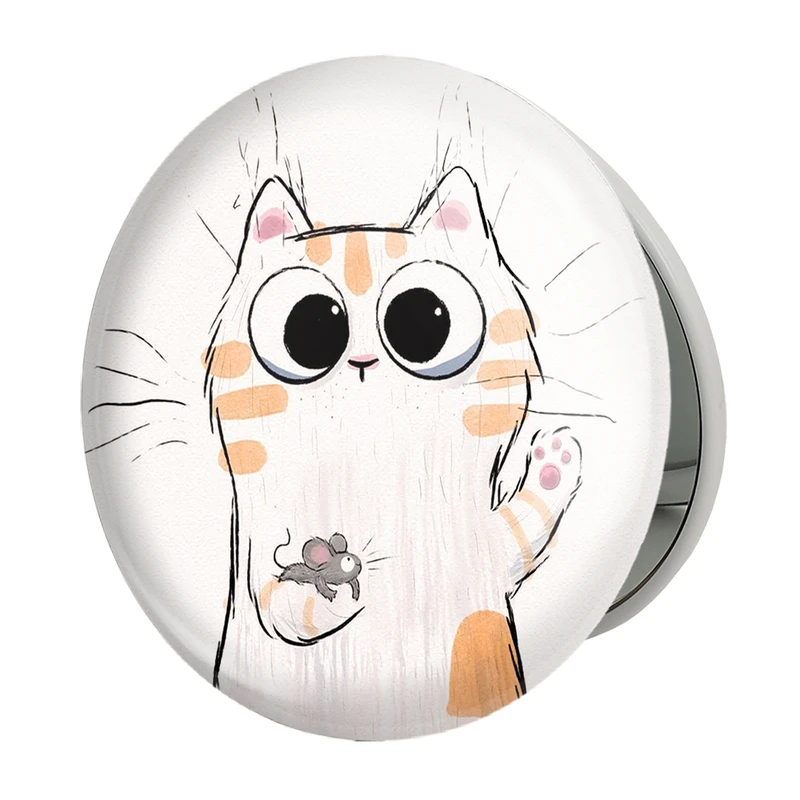آینه جیبی خندالو طرح گربه Cat مدل تاشو کد 23305 