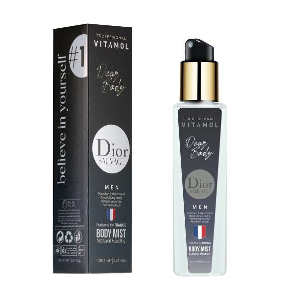 بادی اسپلش مردانه ویتامول مدل Sauvage Dior حجم 150 میلی لیتر بادی اسپلش مردانه ویتامول مدل Sauvage Dior حجم 150 میلی لیتر