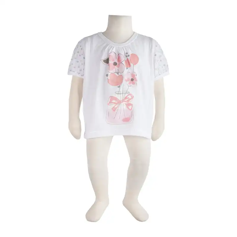 بلوز آستین کوتاه نوزادی آدمک مدل 140569