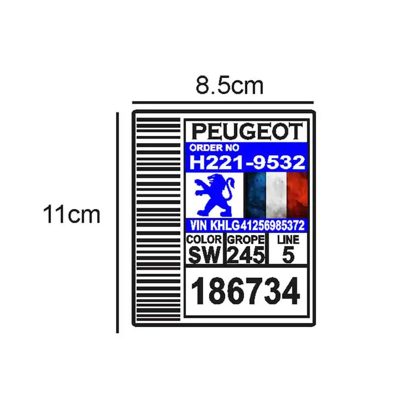 برچسب بدنه خودرو طرح لچکی کد 135AZ 01 مناسب برای پژو بسته دو عددی