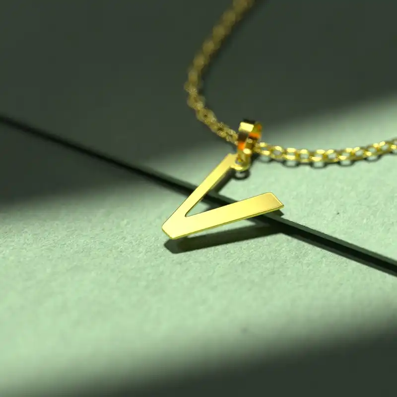 گردنبند طلا 18 عیار زنانه مدوپد مدل حرف V کد H3-1-1256