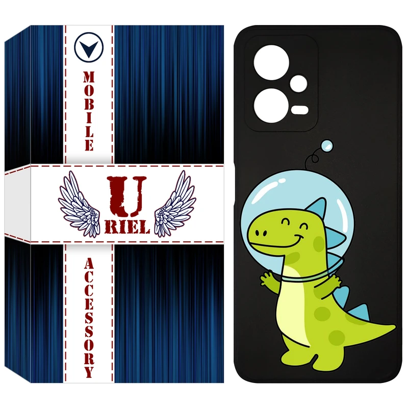 کاور یوریل قاب مدل KSH کد 62 طرح دایناسور فضانورد مناسب برای گوشی موبایل شیائومی Poco X5 / Redmi Note 12 5G