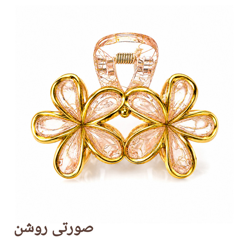 کلیپس مو زنانه مدل دو گل پلومریا کریستالی کد 001