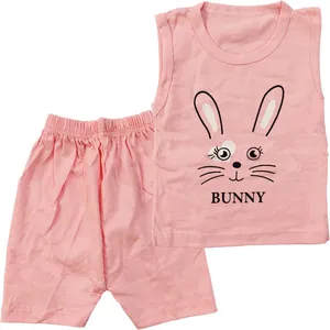 ست تاپ و شلوارک دخترانه مدل A13 طرح خرگوش کد 0224