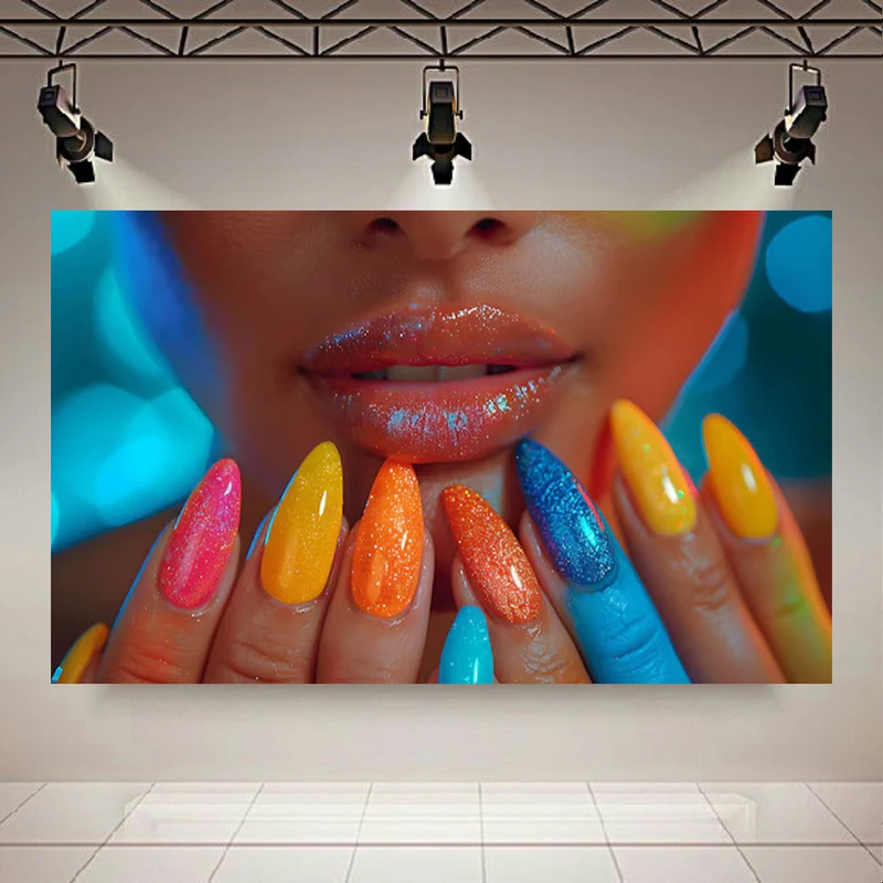 تابلو بوم طرح مخمل کاشت ناخن مدل اکلیلی براق کد AR303251