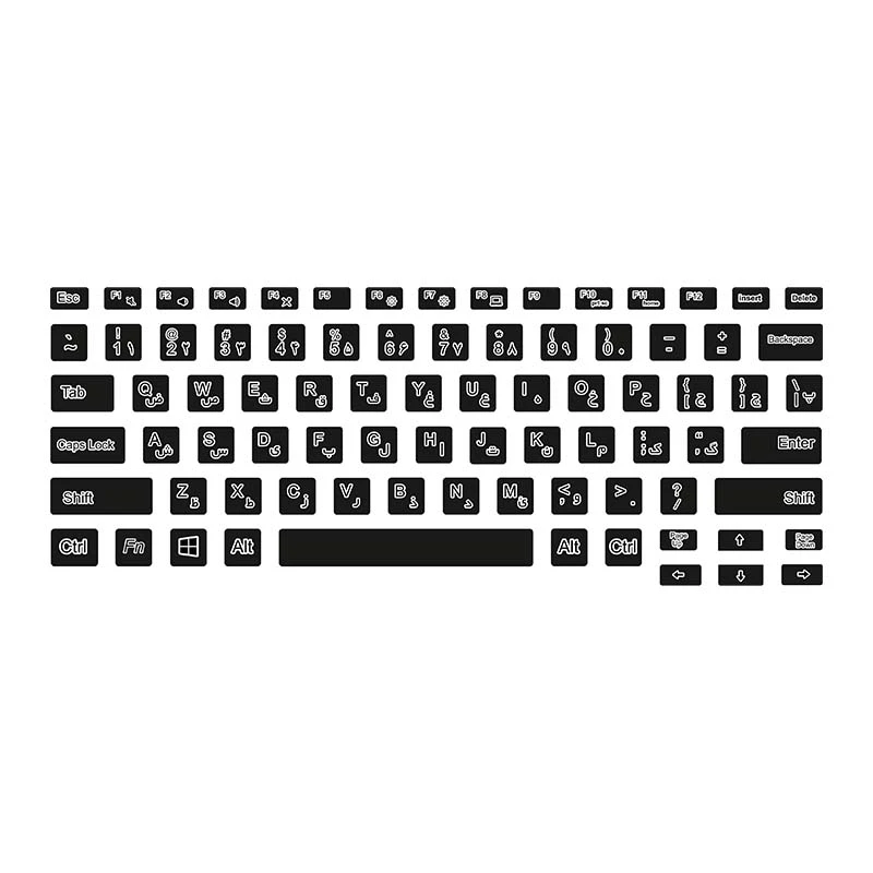برچسب حروف فارسی کیبورد توییجین و موییجین مدل black 01 مناسب برای لپ تاپ دل latitude p100g