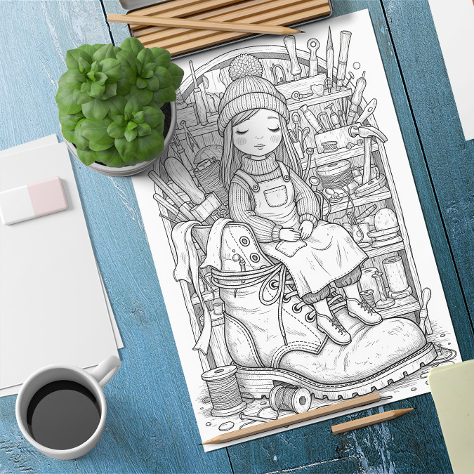 کاغذ چاپی A4 لاژید مدل رنگ آمیزی دخترانه بسته 10 عددی