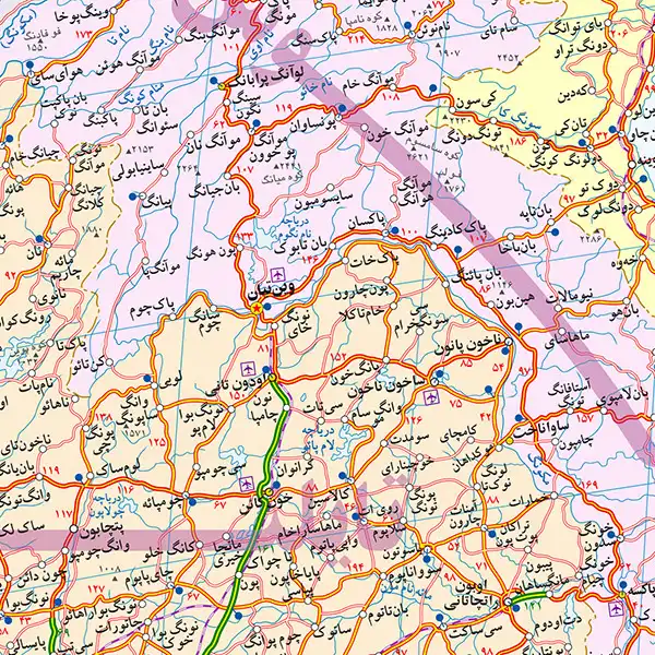 نقشه انتشارات گیتاشناسی نوین مدل راههای جنوب شرقی آسیا کد 468