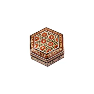 جا سکه ای خاتم کاری مدل شش ضلعی کد 03