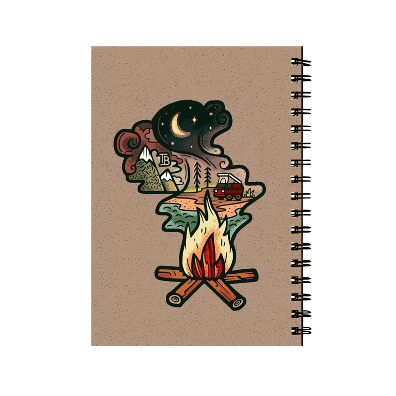 دفتر مشق 50 برگ طرح آتش کمپ کد 365