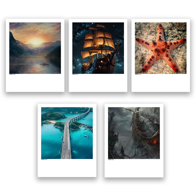 آویز تزیینی عرش مدل فانتزی دریا کد Asa1109 مجموعه پنج عددی