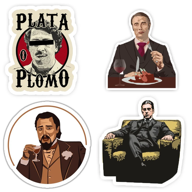 استیکر لپ تاپ و موبایل بووم طرح گنگستر کد 54 مجموعه 4 عددی