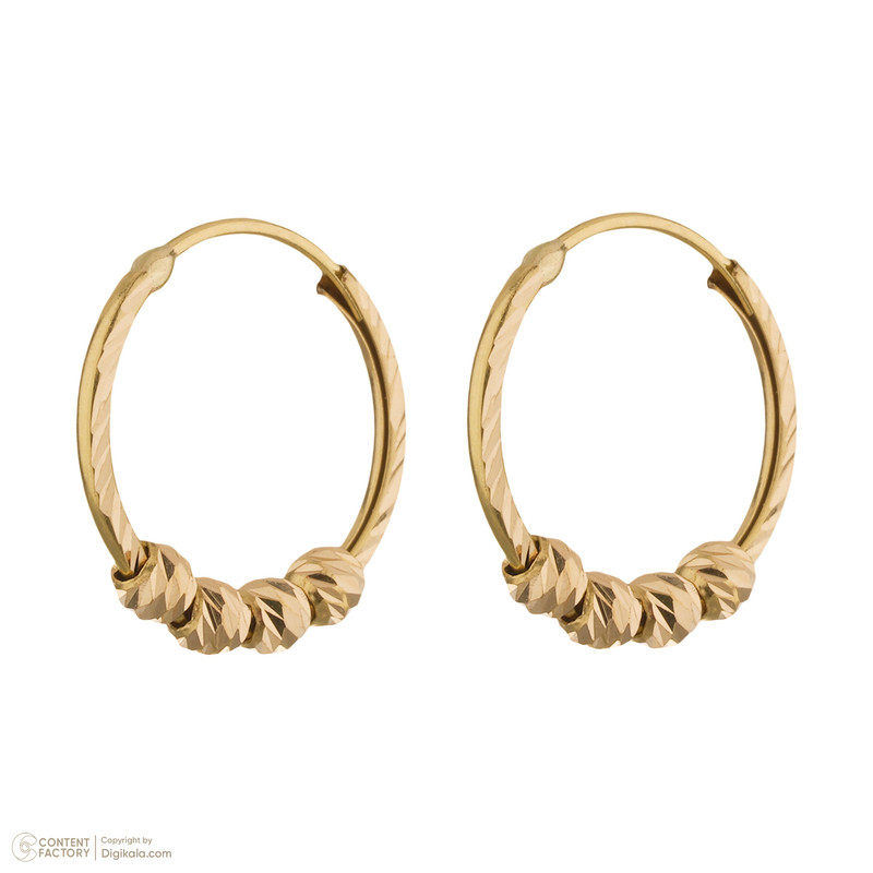 گوشواره طلا 18 عیار زنانه گنجینه هنر خوش نشین مدل حلقه ای البرنادو GS35