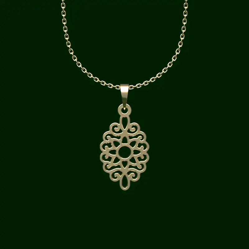 گردنبند طلا 18 عیار زنانه مدوپد مدل  طرح اسلیمی کد PP1104