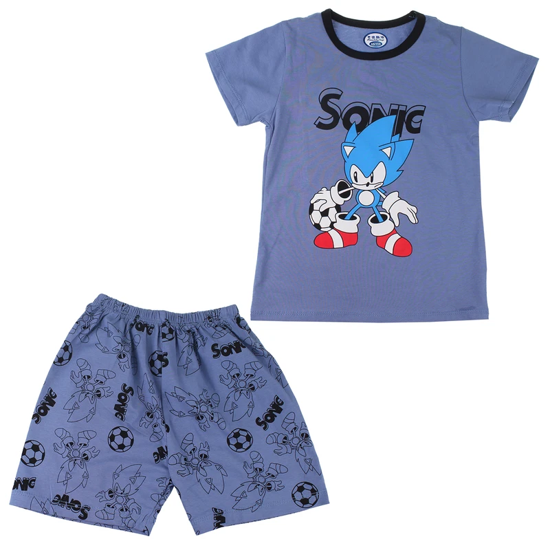 ست تی شرت آستین کوتاه و شلوارک پسرانه سونیک مدل A00459