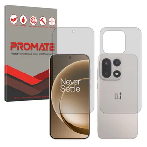 Promate Resistant model transparent screen protector suitable for OnePlus 15 mobile phone along with the back protector