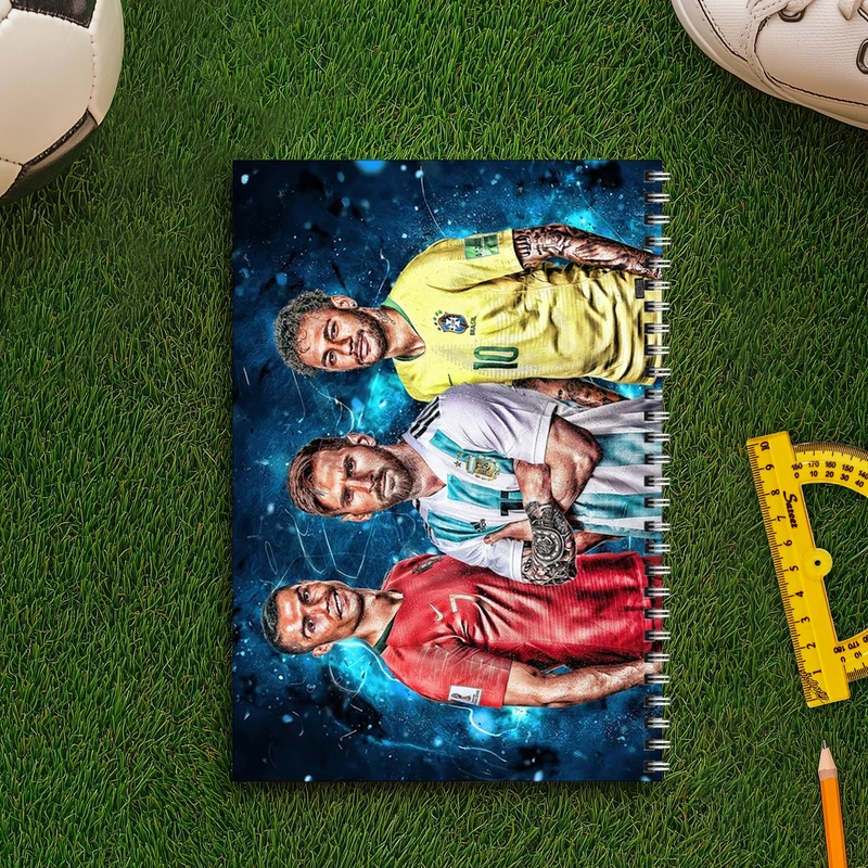 دفتر مشق 50 برگ بامبیلیپ طرح نیمار و مسی و رونالدو کد 2515240