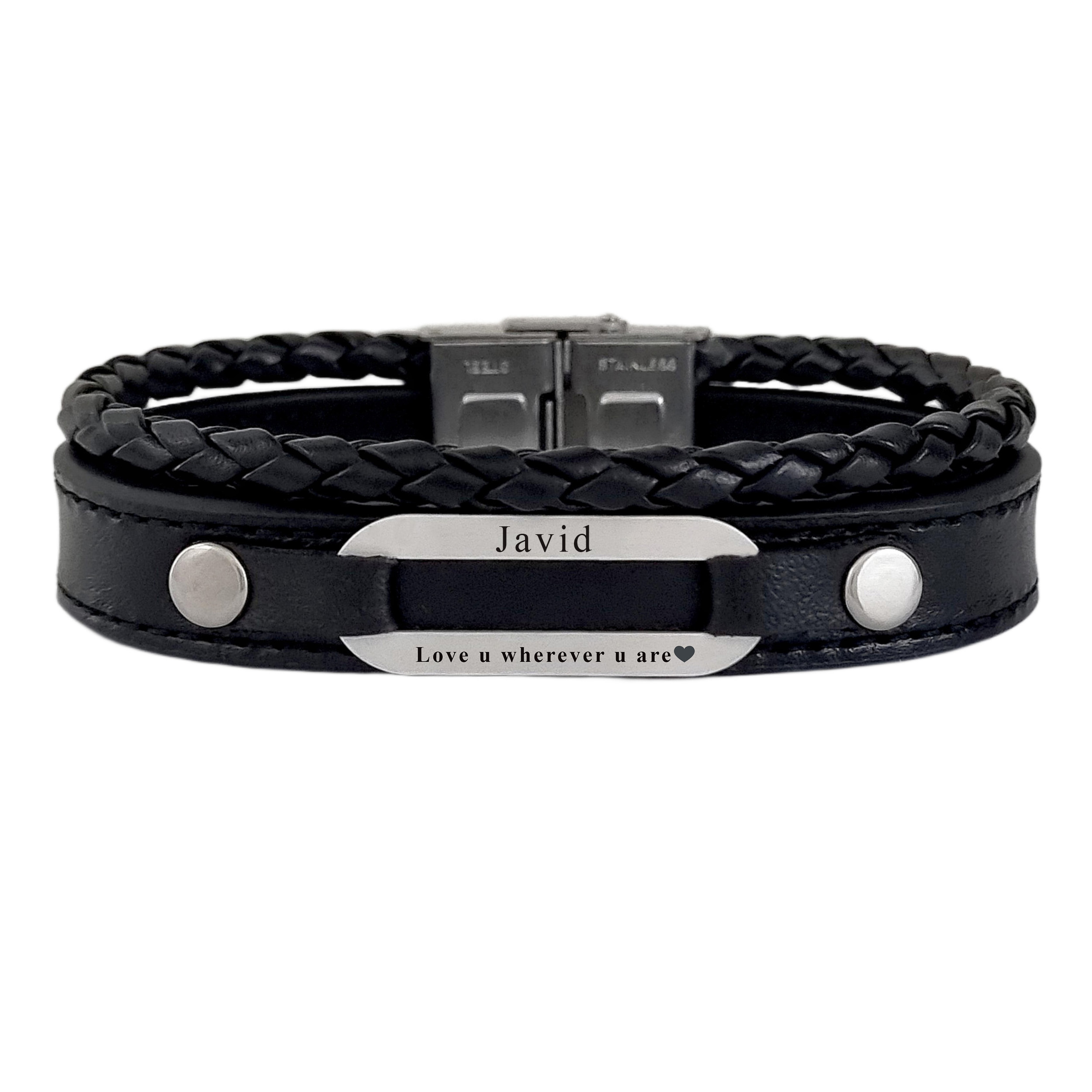 دستبند نقره مردانه لیردا مدل اسم جاوید 72500