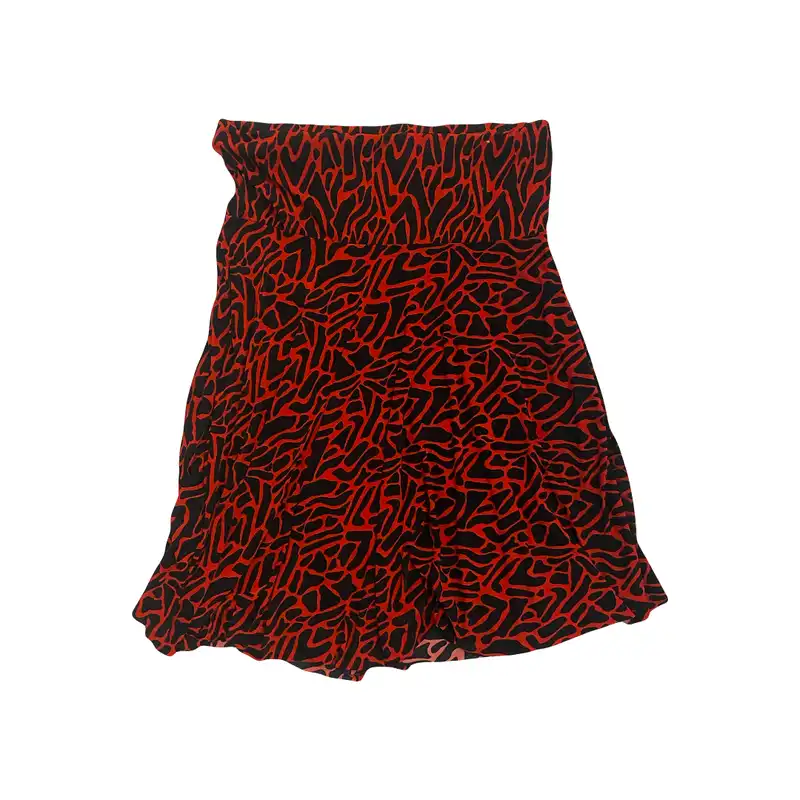 دامن پلیسه‌دار زنانه مدل الماس رنگ قرمز