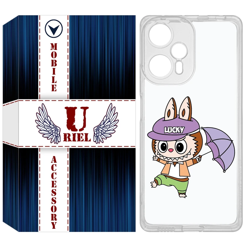 کاور یوریل مدل Clear کد 125 طرح لبوبو Labubu مناسب برای گوشی موبایل شیائومی Poco F5