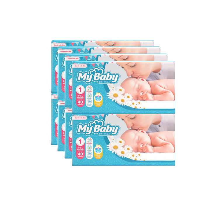 پوشک مای بیبی کد 1 مجموعه هشت عددی بسته 40 عددی